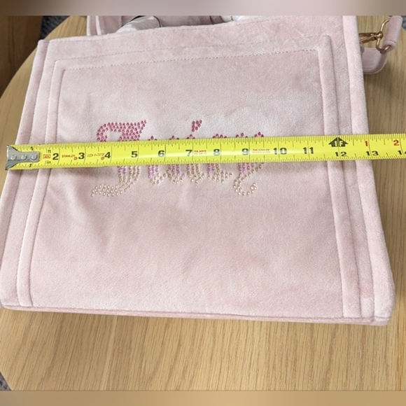 Juicy Couture Dusty Blush Pink Velour LARGE Big Spender Tote Bag/Purse - Picture 15 of 16